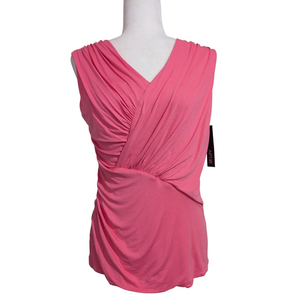 Apt.‎ 9 Womens Size M Shirred Front Pieced Tank Top Wish Pink Ruched NWT